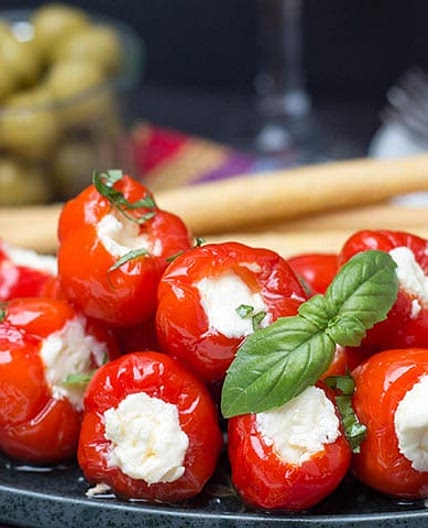 Cream Cheese & Ricotta Stuffed Piquante Peppers