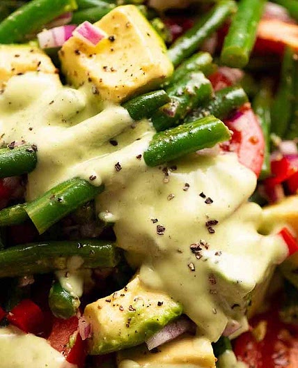 Green Bean Avocado Salad with Creamy Avocado Dressing