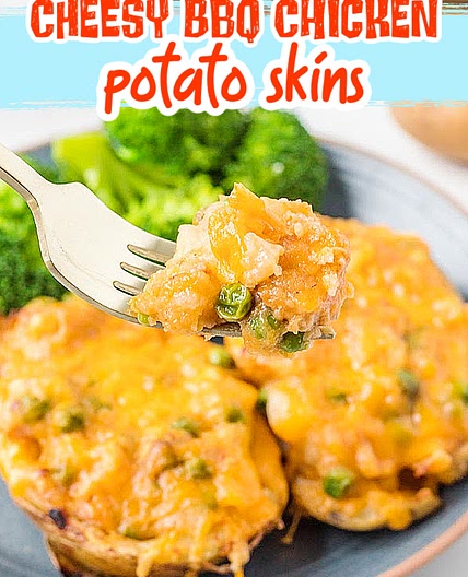 CHEESY BBQ CHICKEN POTATO SKINS