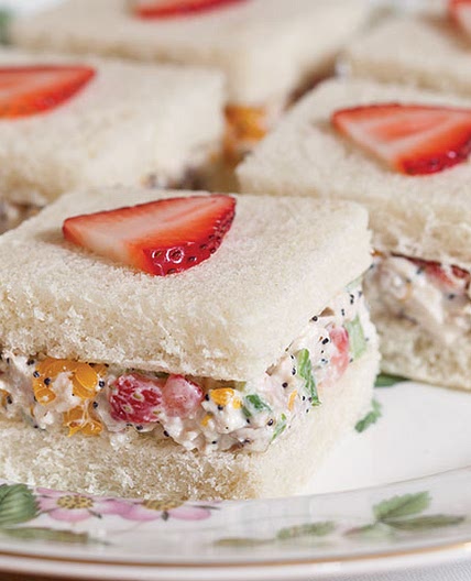 Strawberry–Chicken Salad Tea Sandwiches
