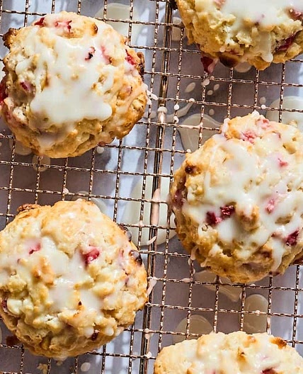 Strawberry White Chocolate Scones