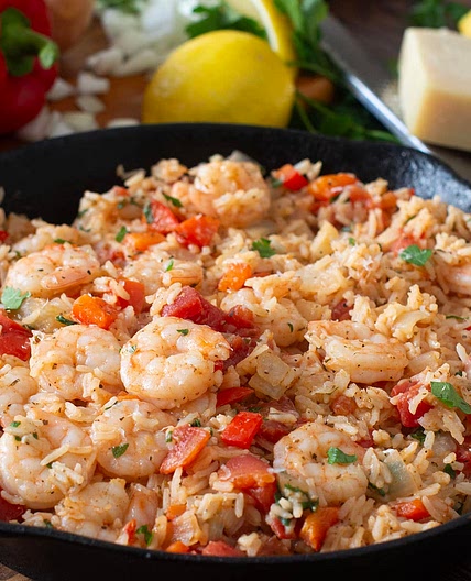 Italian Shrimp and Rice Skillet Recipe