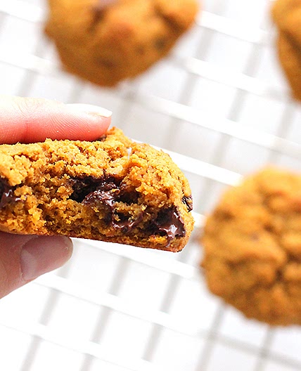 Pumpkin Chocolate Chip Cookies (Made with Chickpea Flour!)