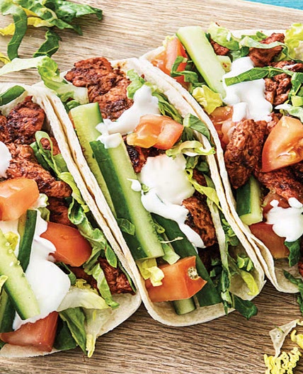 Speedy Tandoori Chicken Tacos with Lemon Yoghurt