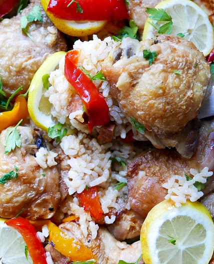 Spanish chicken and chorizo with paella rice