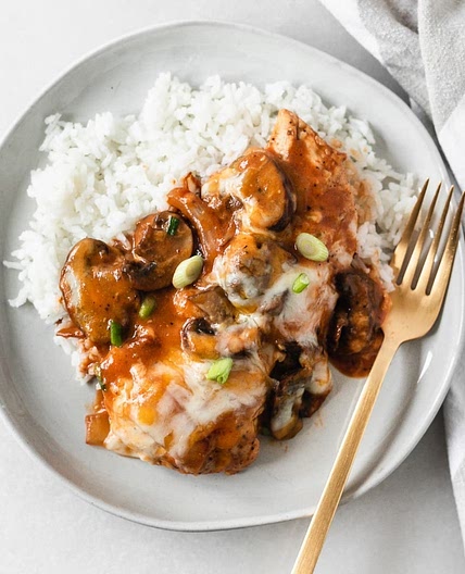 One Skillet Mushroom BBQ Chicken