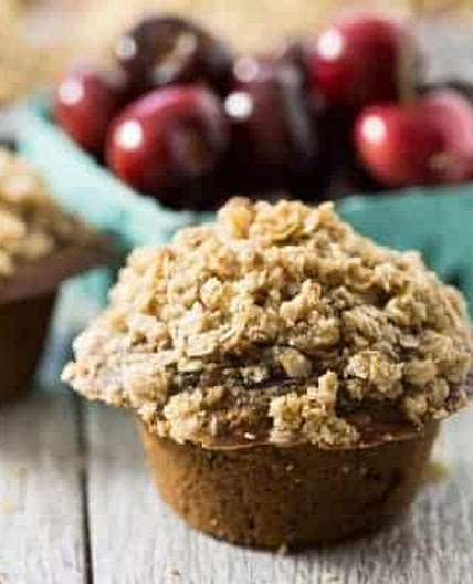 Healthy Cherry Oatmeal Muffins