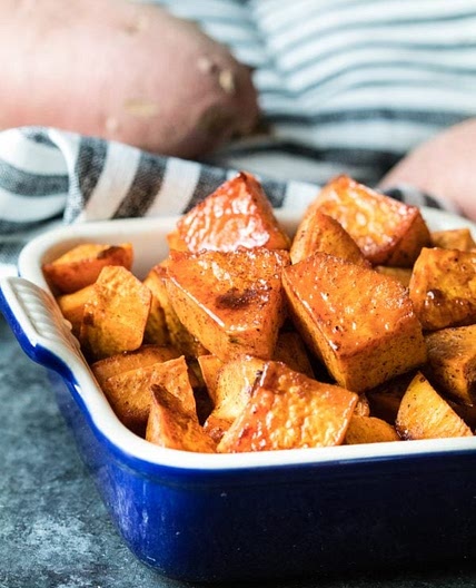 Roasted Sweet Potatoes with Honey and Cinnamon