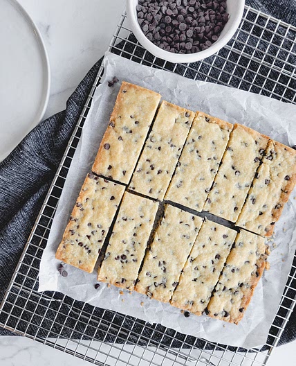Mini Chocolate Chip Shortbread Bars