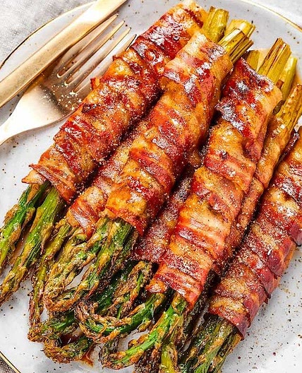 Bacon Wrapped Asparagus (Grilled, baked, or fried!)