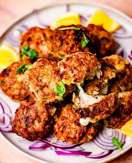 Easy Cheesy Indian Ground Chicken Kebabs