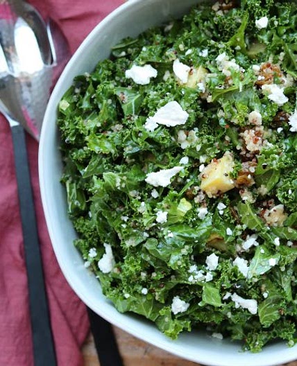 Sweet Kale Quinoa Salad with Feta