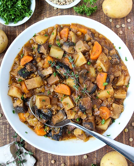 Mushroom Stew with Lentils & Potato (Vegan!)