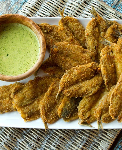 Fried Sardines With Parsley Caper Sauce