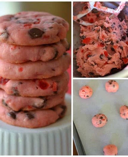 Maraschino Cherry Almond Chocolate Cookies