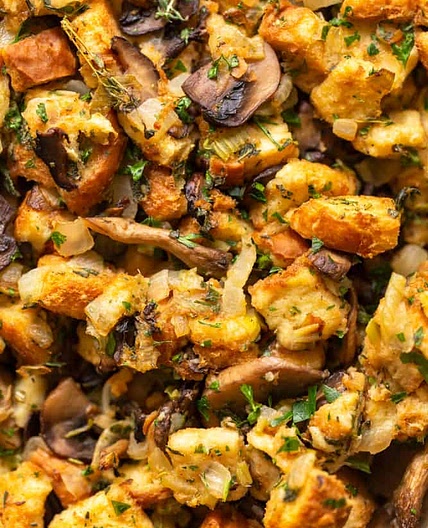 Mushroom Stuffing with Leeks
