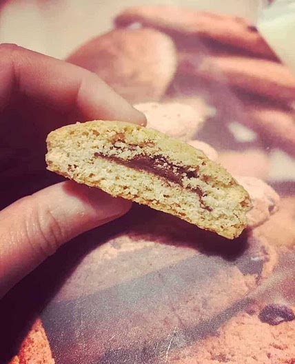 Biscuits with cocoa & hazelnut hearts