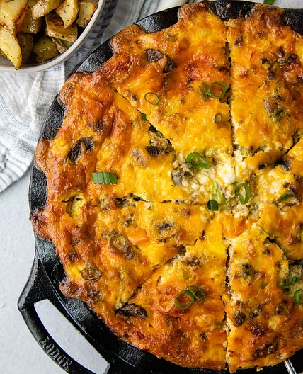 Cottage Cheese Crustless Quiche With Sausage