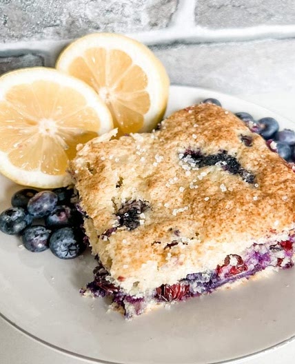 Lightened Up Blueberry Lemon Breakfast Cake Squares
