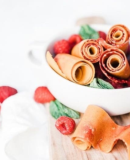 Homemade Peach Raspberry Fruit Leather