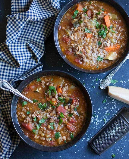 Sausage and lentil soup