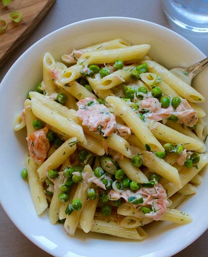 Salmon and Peas With Pasta