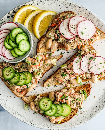 Lemon Mackerel and White Bean Salad on Toast