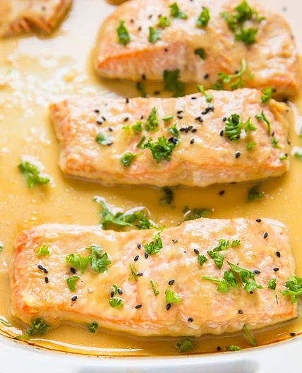 Pineapple Ginger Glazed Baked Salmon