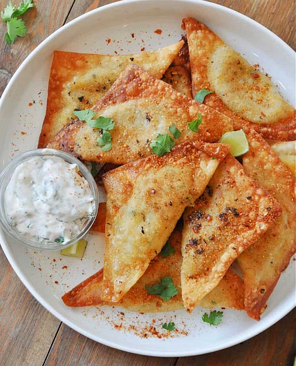 Vegan Street Corn Wontons