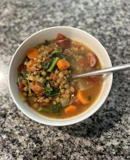 Sausage Lentil Soup AKA Hot Dog Soup