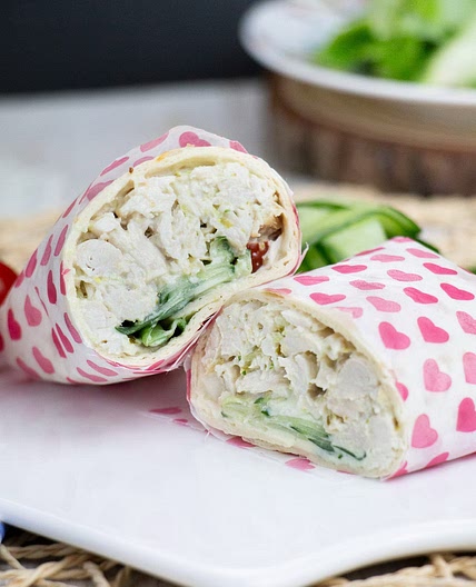 Shredded Chicken Wrap With Cucumber