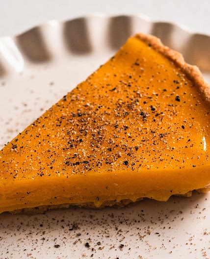 Lemon Tart With Black Pepper & Basil