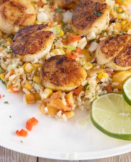 Pan Seared Scallops with a Summer Corn Medley