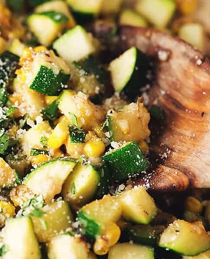 Parmesan Zucchini and Corn Skillet