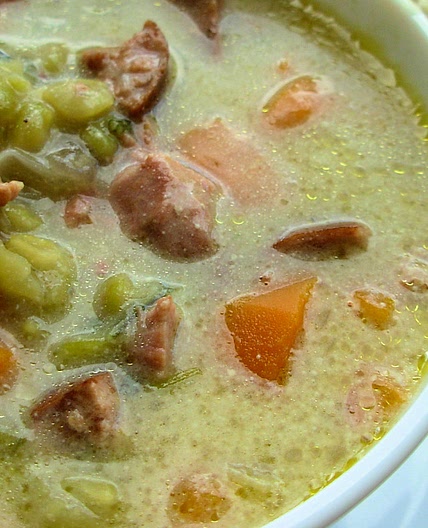 Country Style Smoked Sausage, Ham and Split Pea Soup