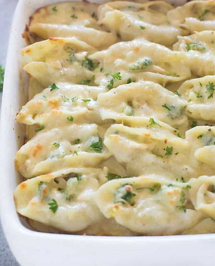 Chicken Alfredo Stuffed Shells