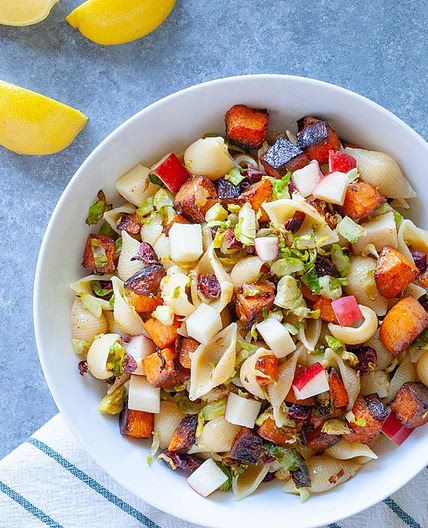 Warm Pasta Salad with Winter Greens