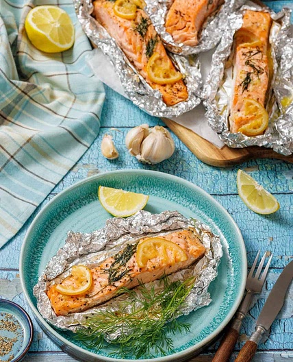 Lemon-Dill Salmon Foil Packets