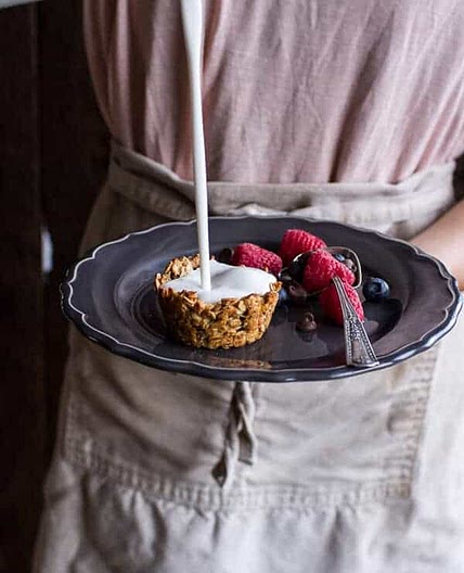 Oatmeal Chocolate Chip Cookie's 'n' Milk Breakfast Cups