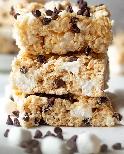 Rice Krispie Treats with Chocolate Chips