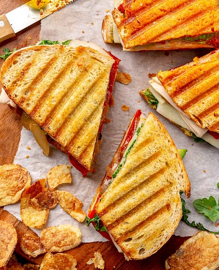 Avocado Turkey Pesto Paninis