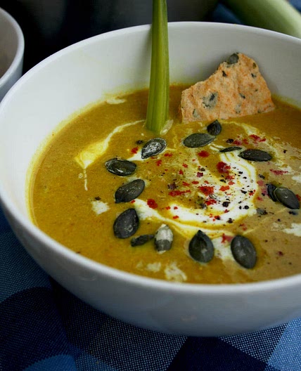 Pumpkin Leek Soup with Smoked Paprika