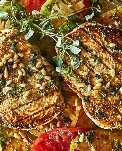 Grilled Swordfish With Tomatoes and Oregano