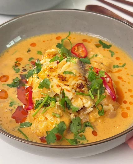 Thai Red Curry Poached Fish