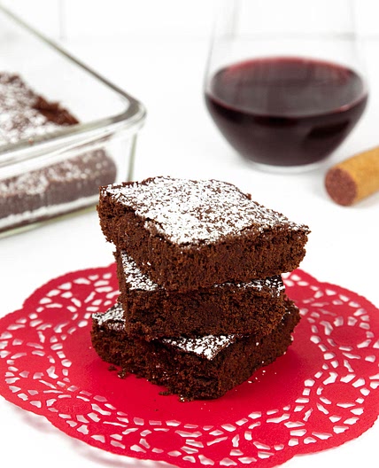 Dark Chocolate Red Wine Brownies