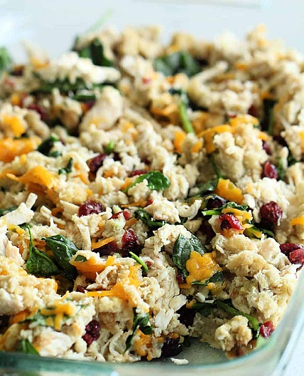 Turkey Cranberry Spinach Casserole
