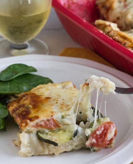 Low FODMAP Summer Vegetable White Lasagne