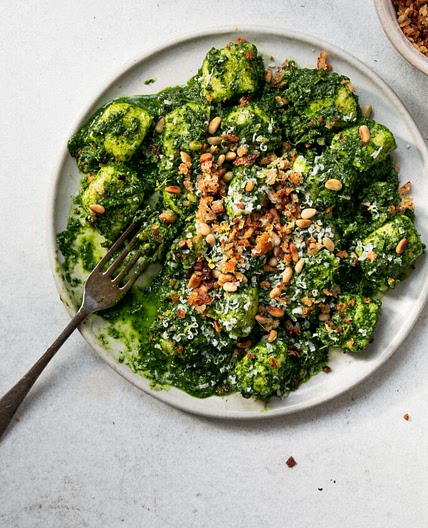 Better ricotta gnocchi with kale pesto and pangrattato