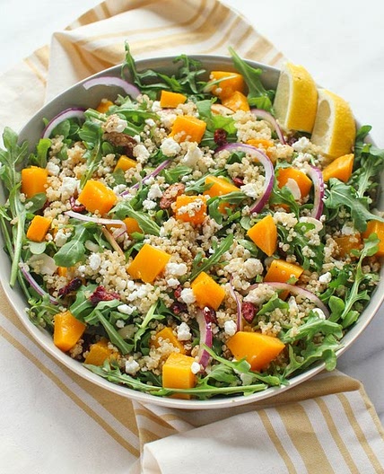 Arugula, Butternut Squash & Quinoa Salad with Goat Cheese