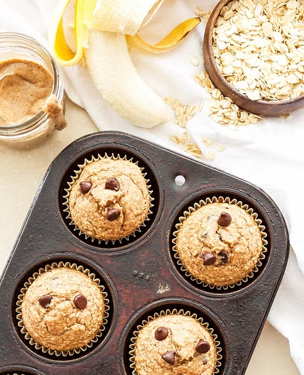 Almond Butter, Banana, Oatmeal Blender Muffins + A Giveaway